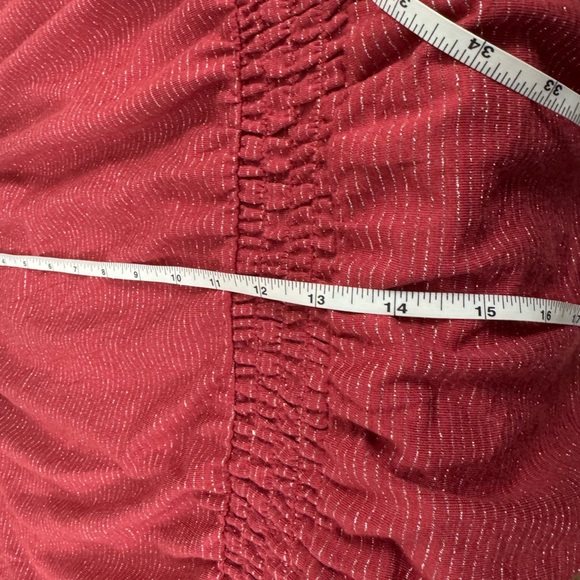 NWT LC Lauren Conrad dark pink sparkle strip peplum blouse size XXL raspberry - Picture 6 of 8